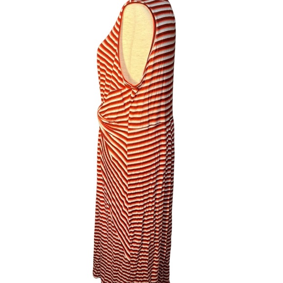 NWT Retro Vibes Striped Sleeveless Maxi Cross Waist Dress Orange White Sz‎ XL - Picture 5 of 8
